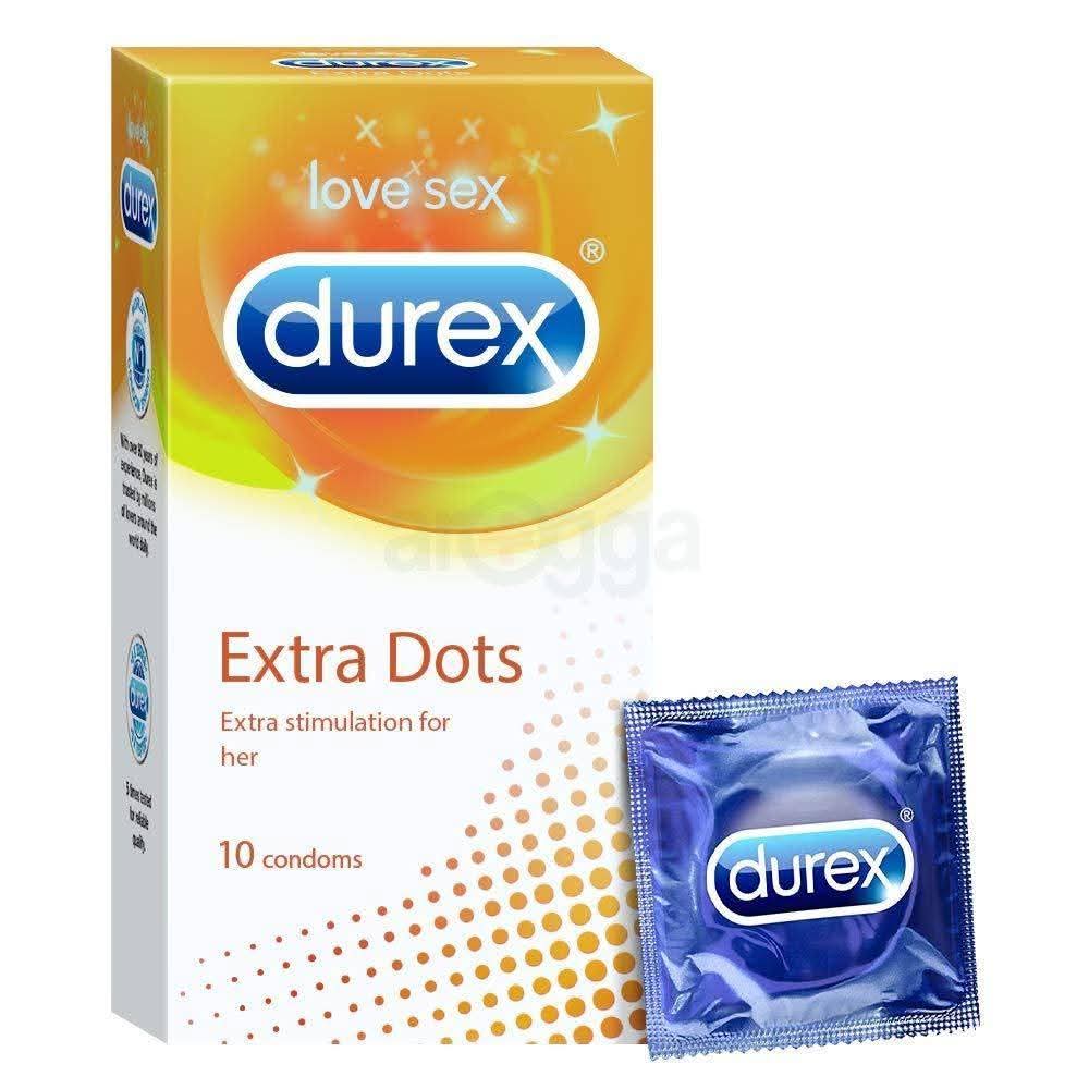 Durex Extra Dotted Condom - 10Pcs Pack(Made In India)
